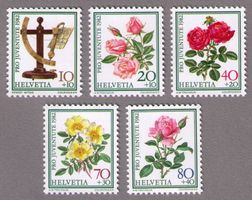 1982_J281-85_ROSEN +Briefwaage_PRO JUVENTUTE komplett !_**
