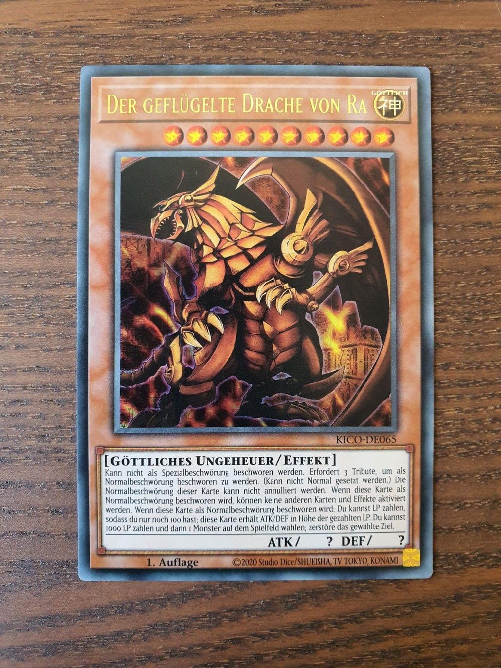 Yugioh Sammelbilder & Trading cards: Yugioh Götterkarte: Der geflügelte Drache von Ra KICO-DE065 – Gebraucht aus Arbon von Akatsuki9