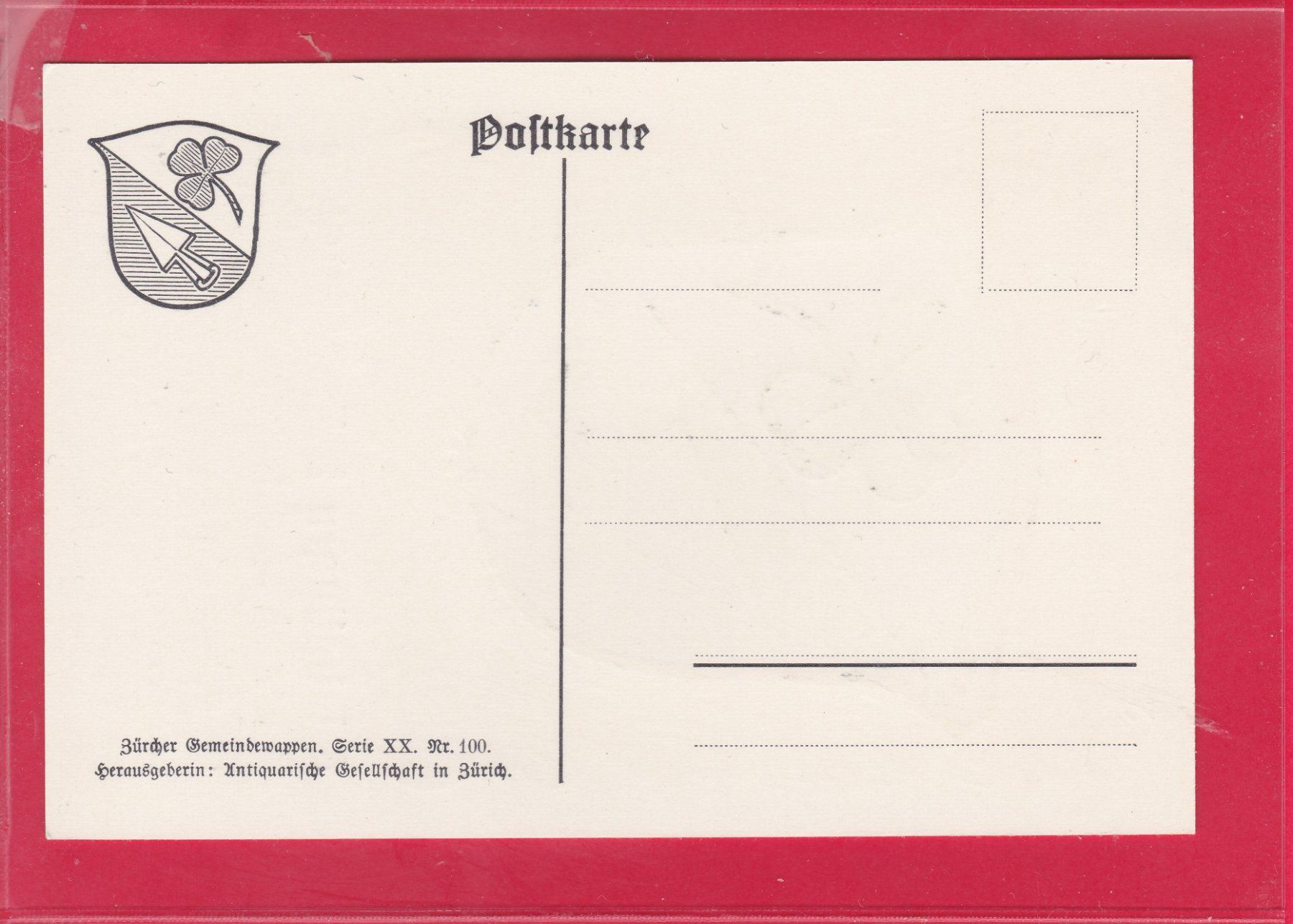 Cartoline postali: ZÜRCHER GEMEINDEWAPPEN, WALTALINGEN – Usato da Oberrieden venduto da Gebirgsstelze 1
