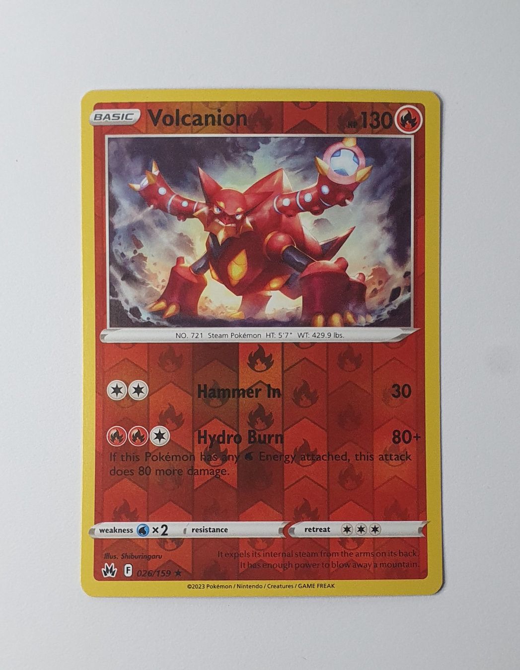 Pokémon Carte collezionabili: Volcanion  - Crown Zenith 26/159 - Reverse Holo - Pokémon – Nuovo (secondo la descrizione) da Gross venduto da ArcanaGameshop