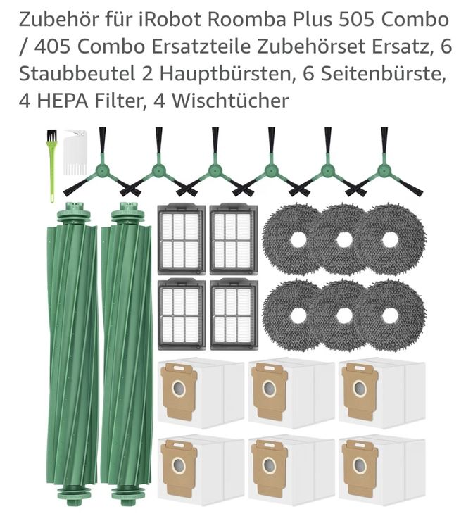 6er-Pack Ersatz-Mopp-Pads Für IRobot Roomba Plus 405/505 Combo – Waschbare Mikrofaser-Wischtücher, Wiederverwendbar & Passgenau