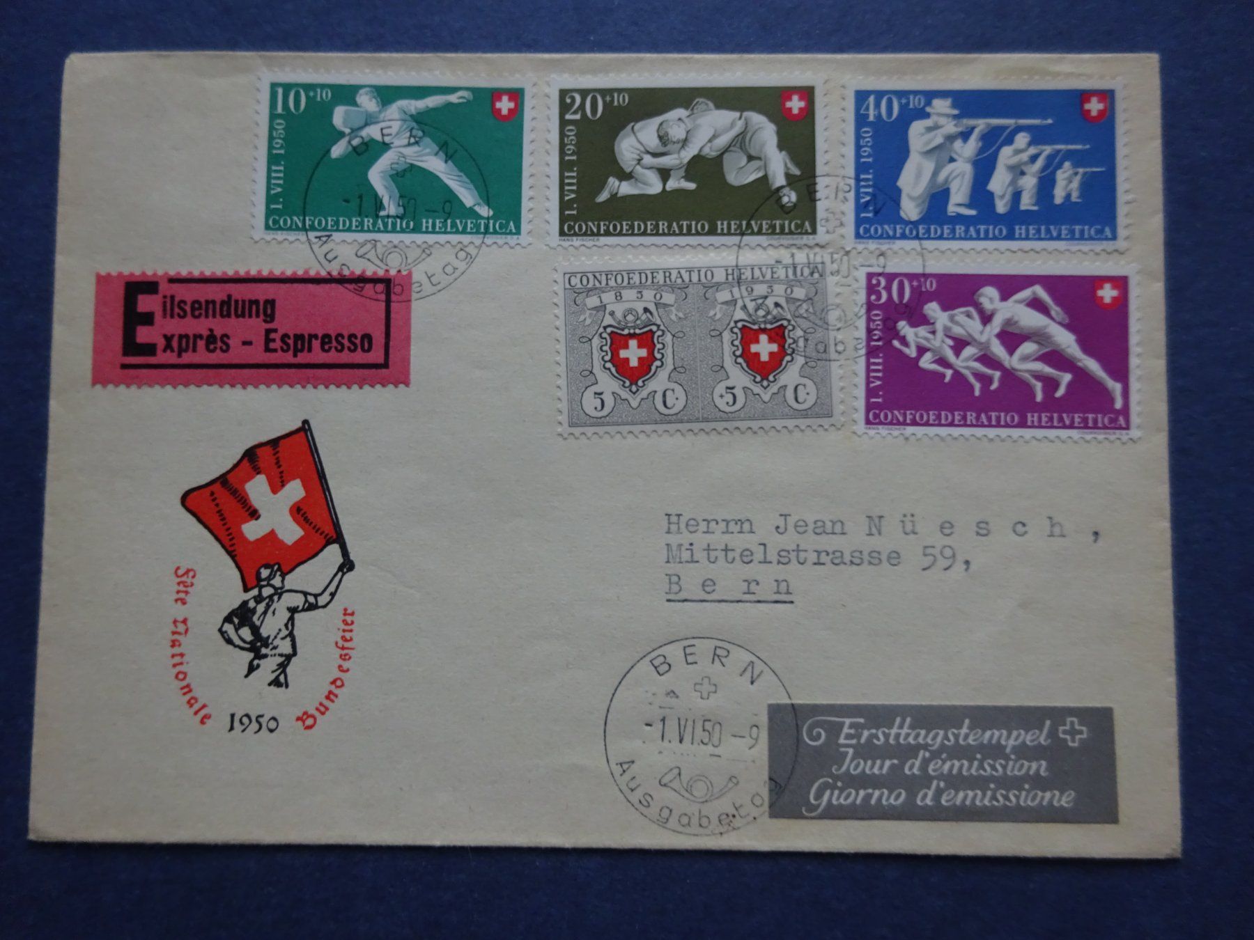 Alle Briefmarken: 1950 Pro Patria FDC – Gebraucht aus Appenzell-Steinegg von adi1975 9