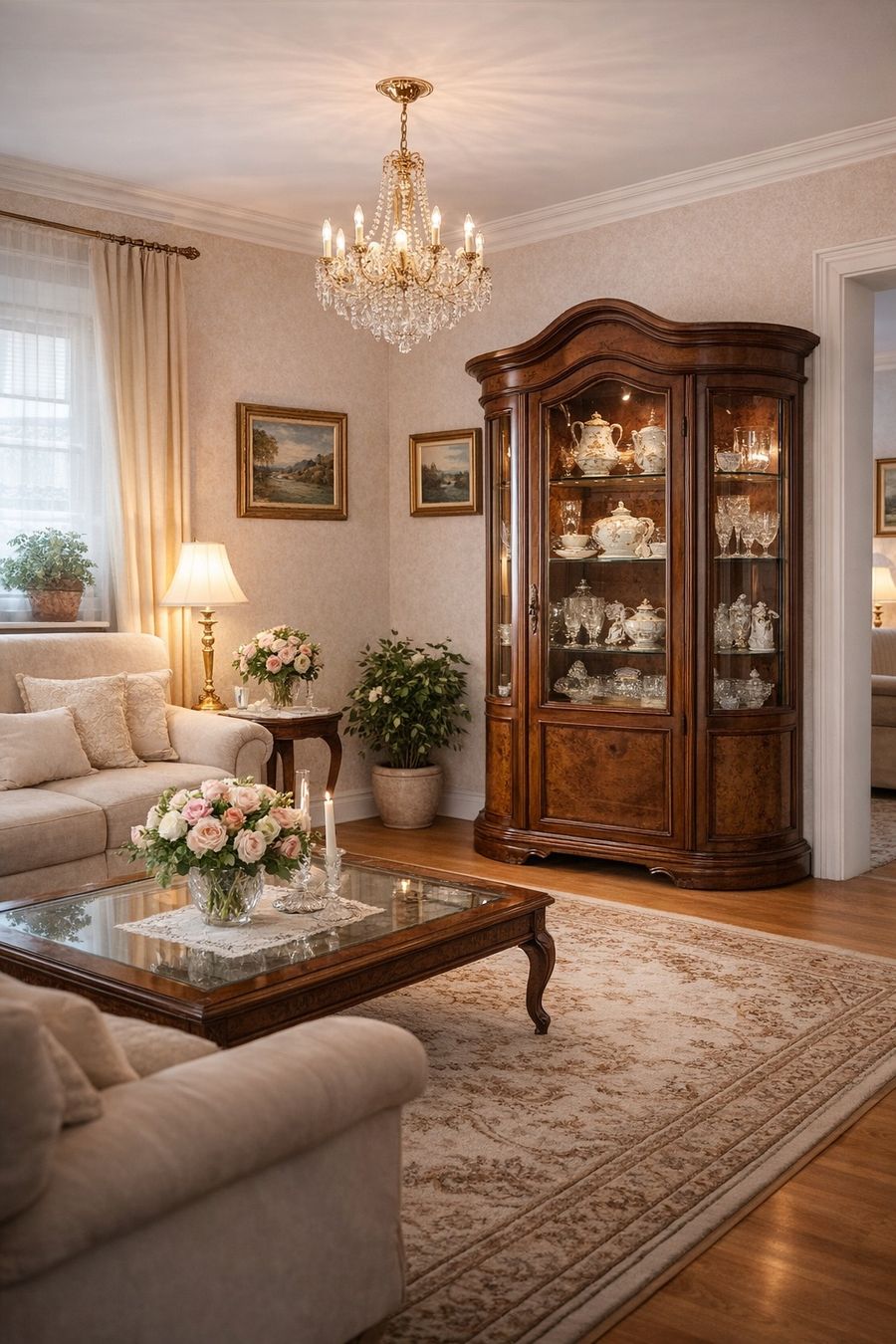 Vetrine: Barock Vitrine Schrank Nussbaum Biedermeier Stilmöbel – Usato da Gemünden venduto da GEUENWALD