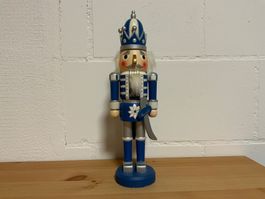 Sammlerstück! Nussknacker König, Vintage, Blau, Holz