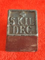 5 KIL DEC Gewicht mit Stempel 1882 Metall antik