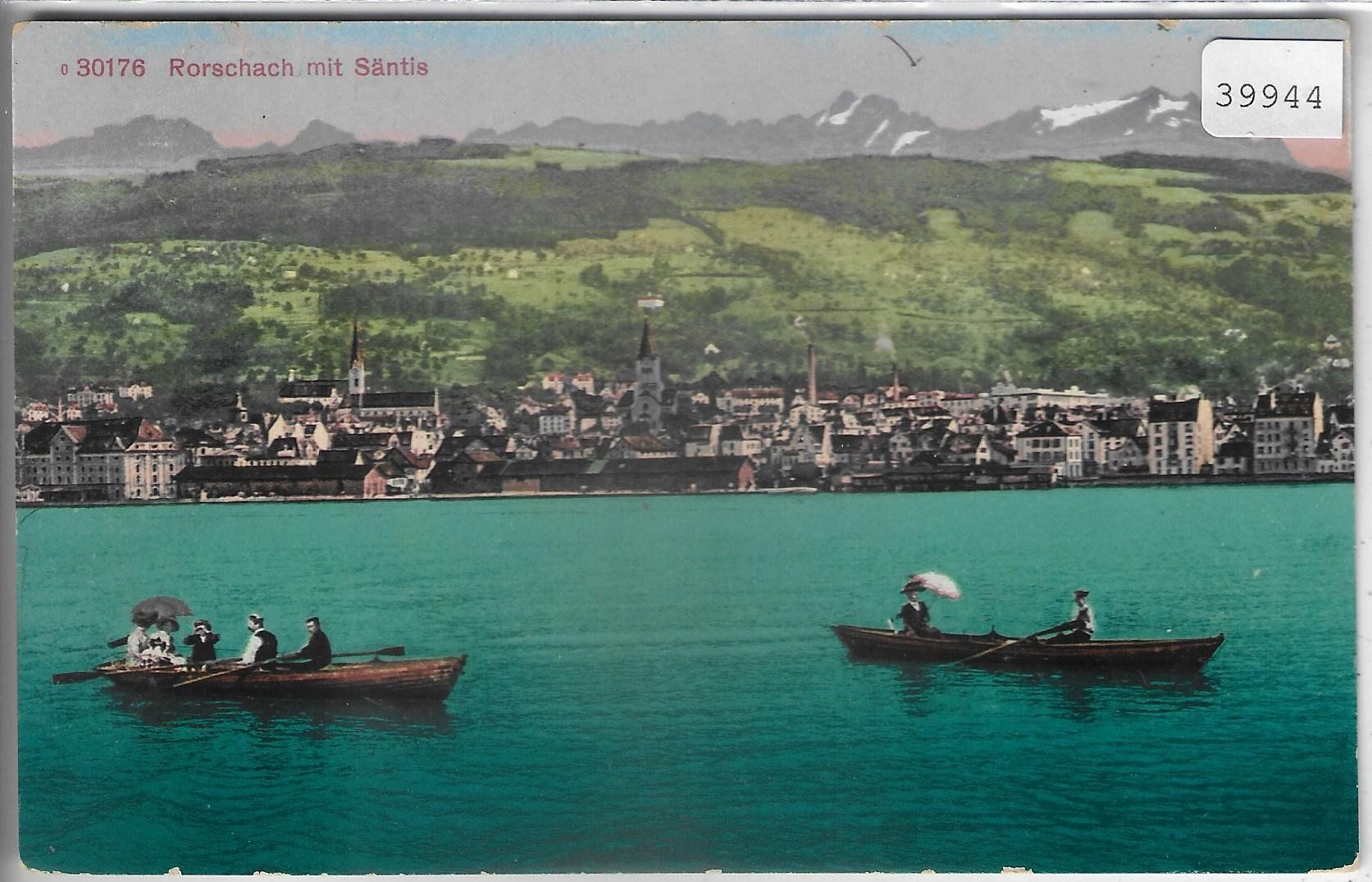 Ansichtskarten: Rorschach mit Säntis - Ruderboote - Litho – Gebraucht aus Ettingen von Kartenplanet