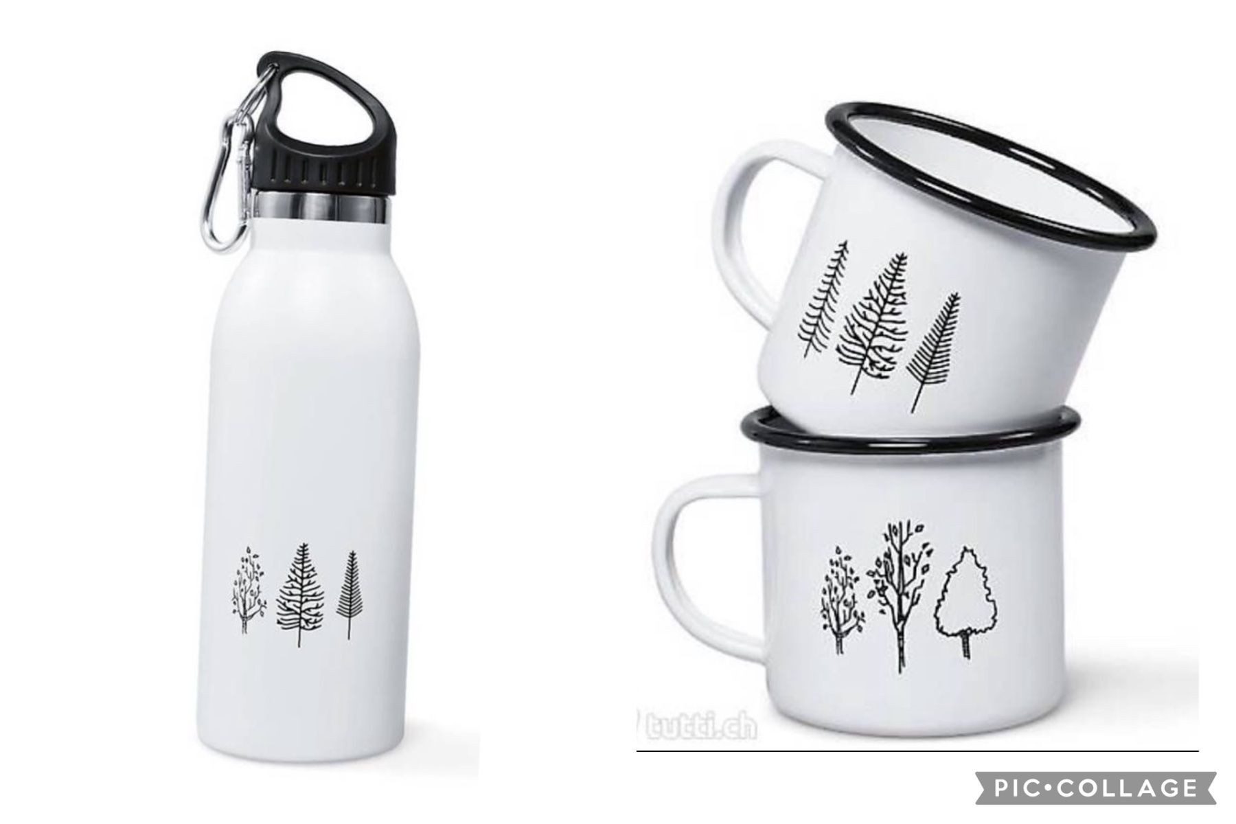 Geschirrsets: Tassen Set Emaille und Edelstahlflasche – Neu und originalverpackt aus Eich von ka_st