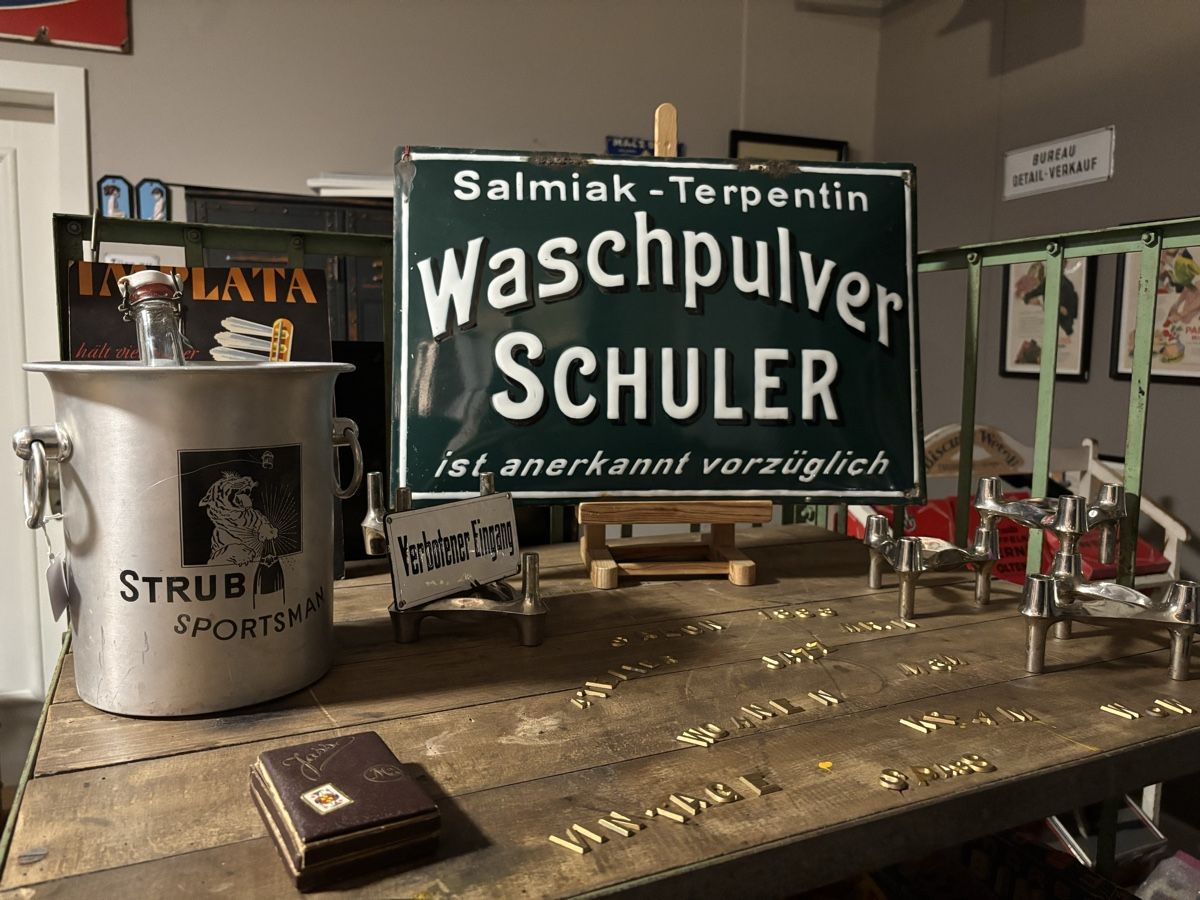 Schilder: Emailschild, Waschpulver Schuler, CH Schild, uralt – Gebraucht aus Staufen von timelessvintage 1