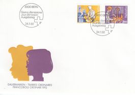 1992 821-22 Mensch und Beruf FDC