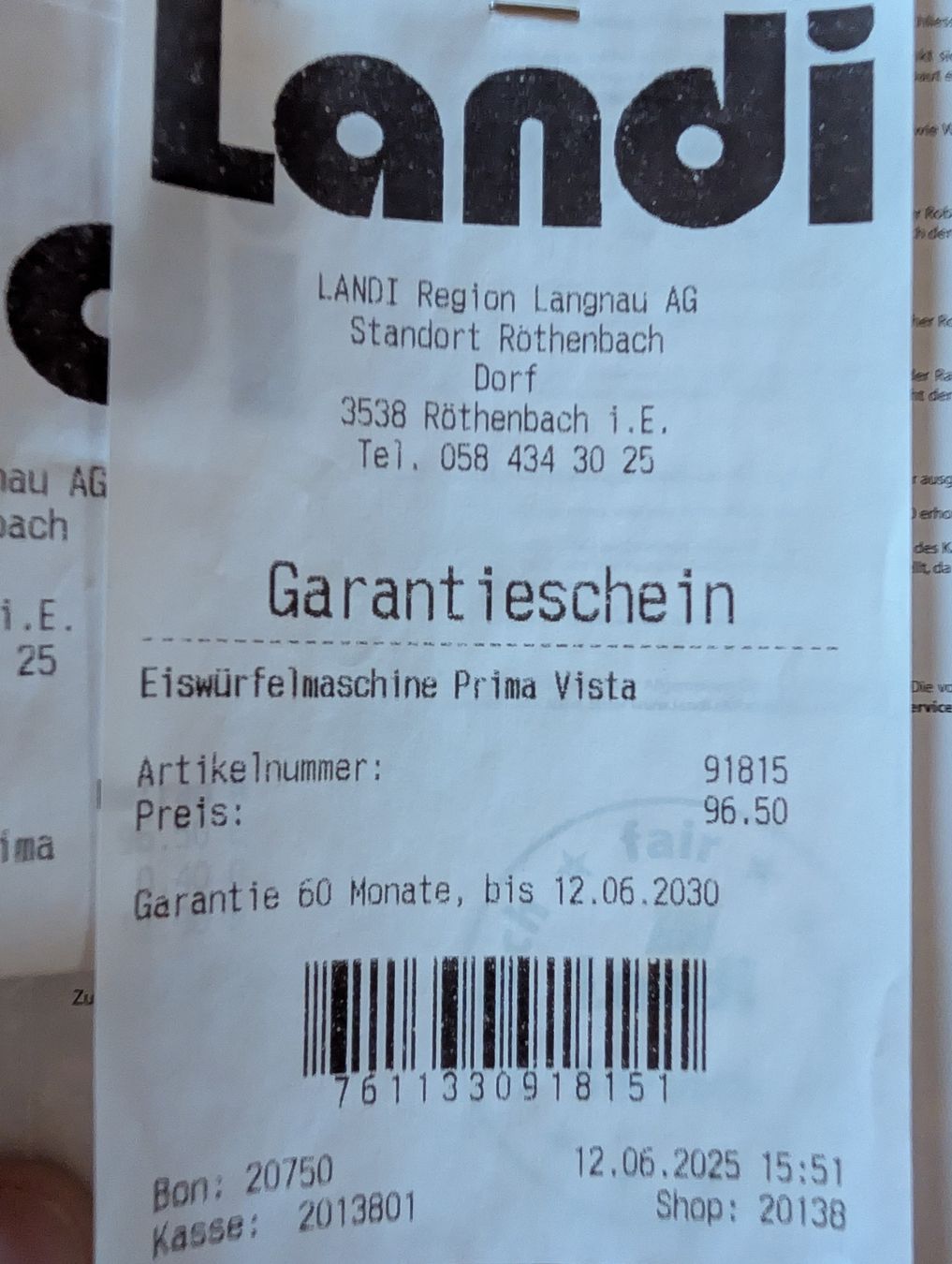 Elettrodomestici da cucina: PrimaVista Eiswürfelmaschine gebraucht – Usato da Schwendibach venduto da EPRU 3