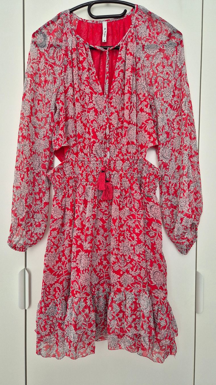 Pepe Jeans Kleider: PEPE JEANS Langarm-Kleid, rot/weiss, M – Gebraucht aus Münchenstein von Trinity