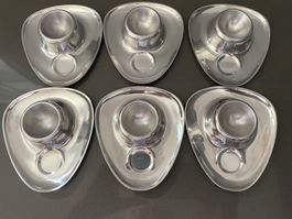 6 Eierbecher Metall, VINTAGE