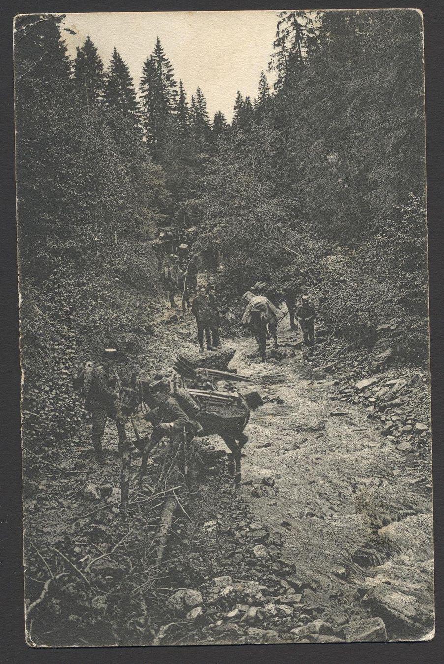 Cartes postales: PK Säumer einen Fluss passierend – D'occasion à Siebnen par Fstaehli