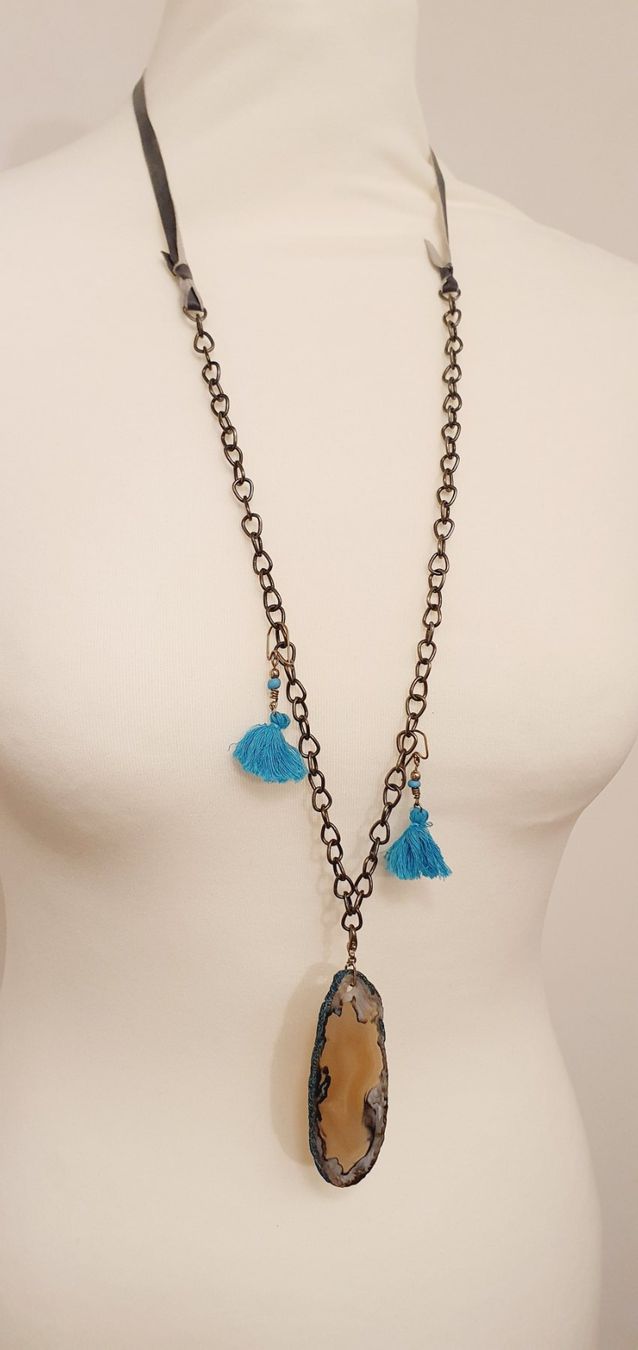 Catenine: Kette mit Echtstein Handarbeit – Nuovo (secondo la descrizione) da Stansstad venduto da InStyle8