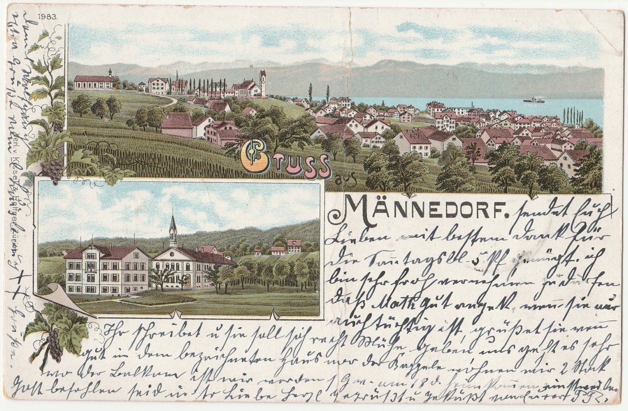 Cartes postales: Männedorf - (1901) – Défectueux à Fällanden par Blausegelfliege