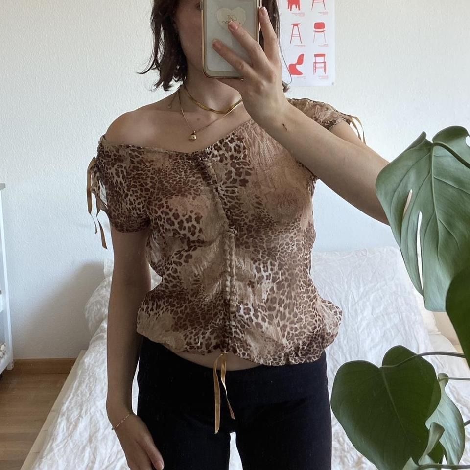 Camicette: Vintage leo mesh print blouse – Usato da Spiegel b. Bern venduto da pre1ovedthreads 3