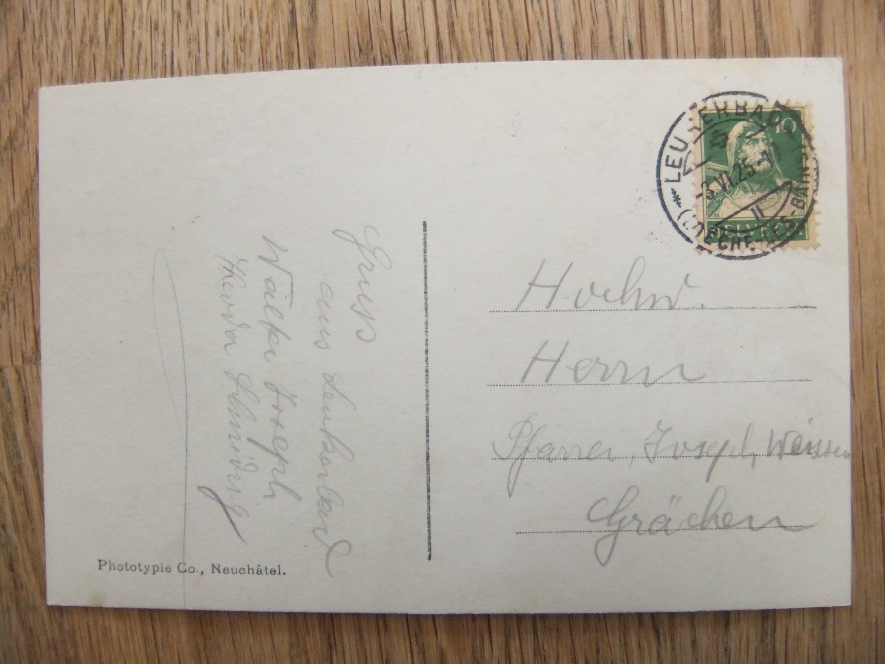 Cartoline postali: Leukerbad Loueche-les-Bains Albinenleitern 3.6.1925 – Usato da St. Niklaus VS venduto da wunschlos54 1