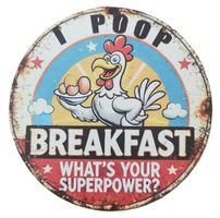 I poop breakfast - Blechschild  (neu/OVP)