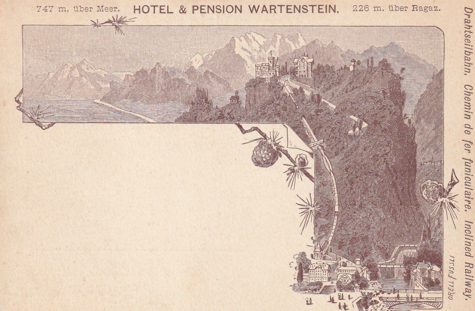Cartoline postali: Ragaz Hotel Wartenstein – Usato da Rorschacherberg venduto da fratovi2