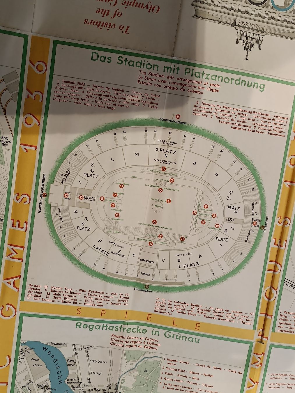 Dokumente: Litho Plan Prospekt / Berlin Olympiade 1936 – Gebraucht aus Brugg AG von Ente015 5
