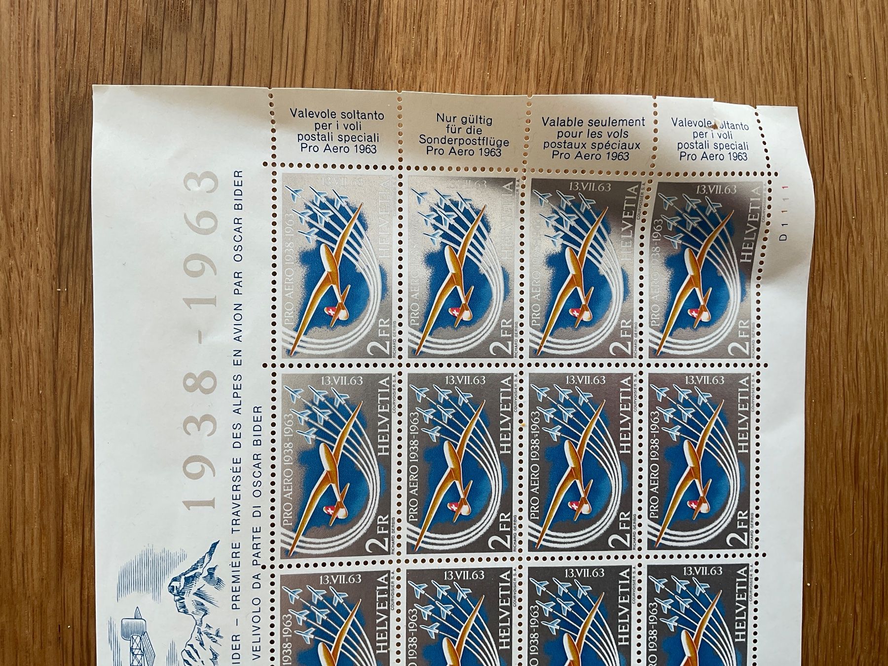 Alle Briefmarken: 40Fr Flugpost Frankaturware postfrisch ungestempelt Schweiz – Neu (gemäss Beschreibung) aus Wil SG von Chefsugus 2