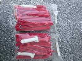 Zeltheringe 60stk rot  Plastik Neu