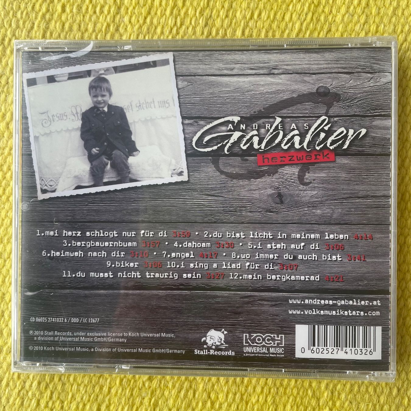 CDs: ANDREAS GABALIER-(NEU) HERZWERK – Neu und originalverpackt aus Rorschacherberg von CD-Roli 1