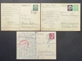 DEUTSCHES REICH: 3 Postkarten aus 1939–1942
