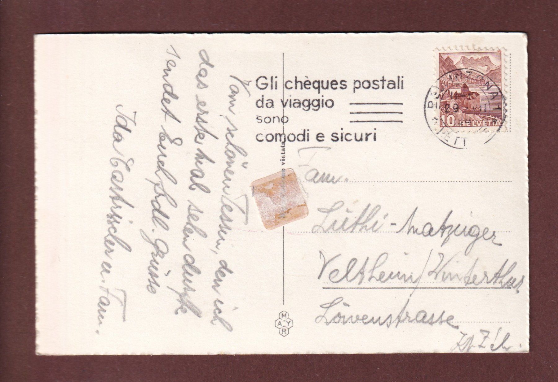 Ansichtskarten: BELLINZONA - Instituto S. Maria e Svitto – Gebraucht aus Pully von nicecards 1