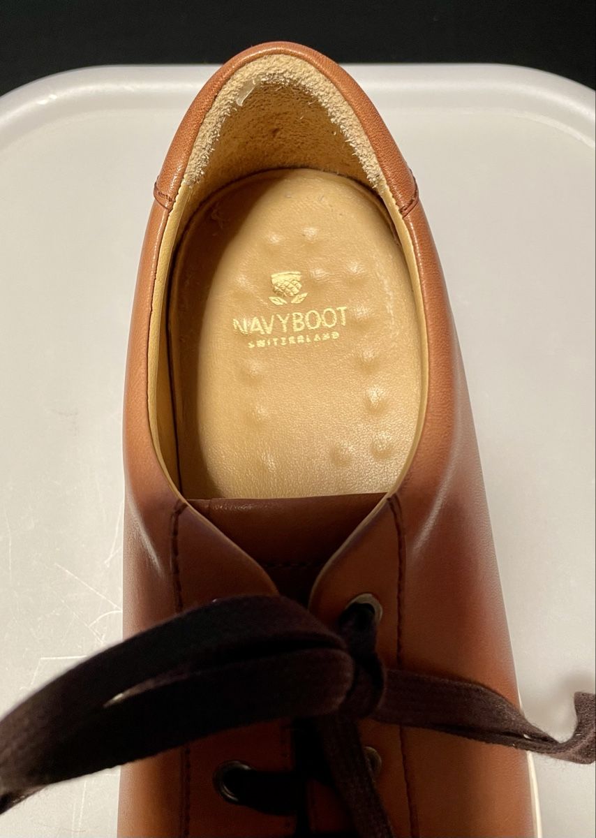 Navyboot Herrenschuhe: Neuer beigebrauner Navyboot Unisex Leder-Sneaker Grösse 41 – Neu (gemäss Beschreibung) aus Zürich von Popcorn-Vintage 2