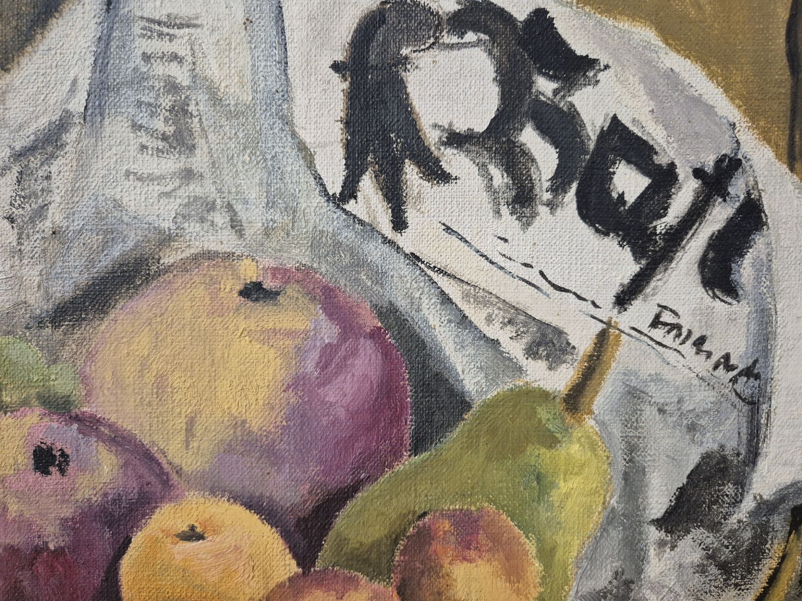 Tableaux: René Bolliger, Ölgemälde, "Nature morte au journal" – D'occasion à Basel par vintage.watches 4