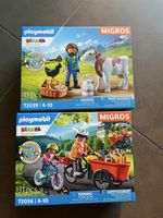 Playmobil Set 2 Stk. NEU Migros Fahrrad & Bauer Kuh