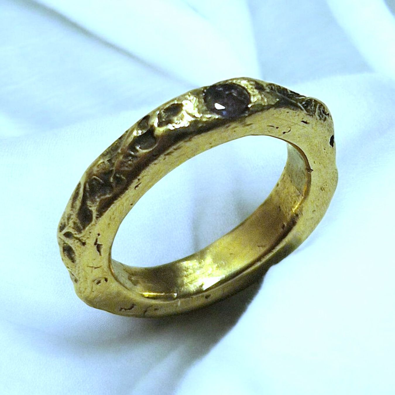 Ringe: Naturstyle-Ring,  Bronze mit Tansanit,  Grösse 49 – Neu und originalverpackt aus Aarau von Schmuckhoehle_MD 9