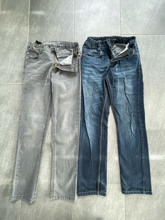 Jeans 2er Set Grösse 152 grau/blau