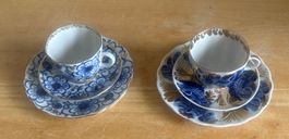 Lomonosov Tassenset 2 Stück blau weiss gebraucht