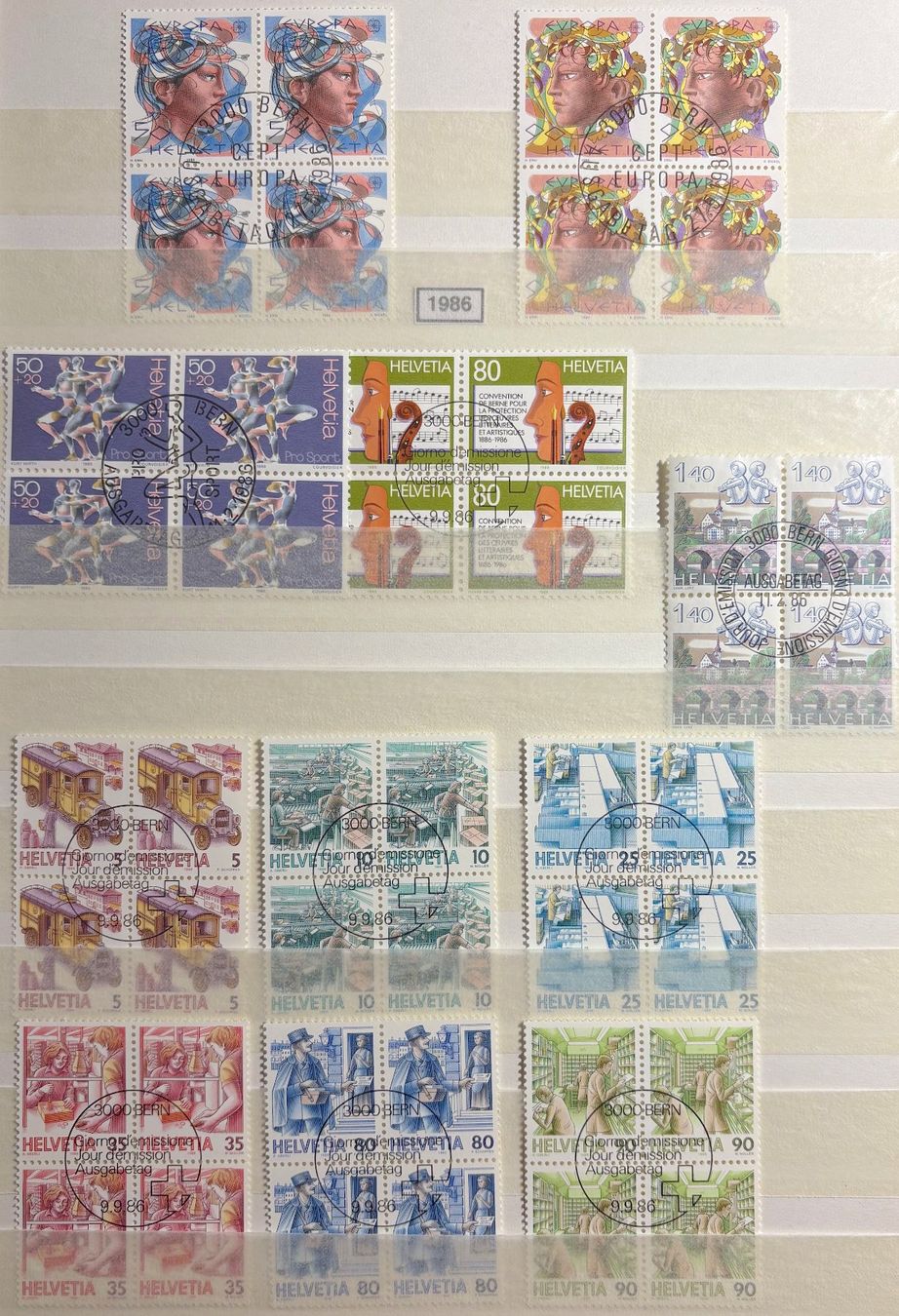 Tutti i francobolli: Timbres suisses 1986 Par 4 – Usato da Lausanne venduto da Cabessa 1