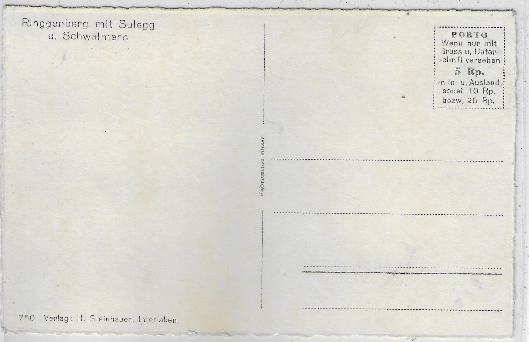 Cartoline postali: Ringgenberg - Generalansicht – Usato da Ettingen venduto da Kartenplanet 1