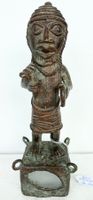 grosse feine alte Benin Bronze Figur Höhe 27 cm Kg 1