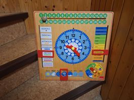 Goula Kalender Uhr Lernspiel Holz gebraucht