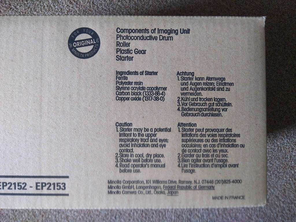 Konica Druckerpatronen & Toner: 1276-300 Minolta Imaging Unit (NEU) – Gebraucht aus Zürich von 1.Simon 1