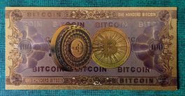 100 Bitcoin *24k Blattgoldnote*