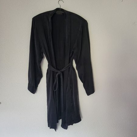 Seiden-Kimono/Morgenrock schwarz Gr. M