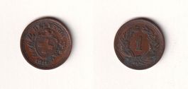 Schweiz 1 Rappen 1911 wenig gebraucht - seltener Jahrgang!