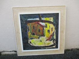 Ölbild Winter-Landschaft im Tessin / Bündnerland KESSELRING