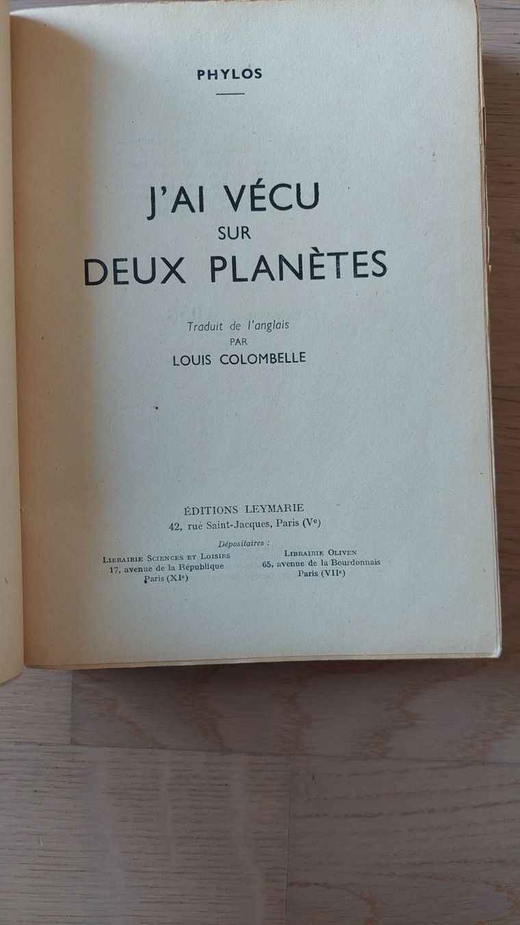 Libri: Phylos "J'ai vécu sur deux planètes" – Usato da Genève venduto da SamZu 2
