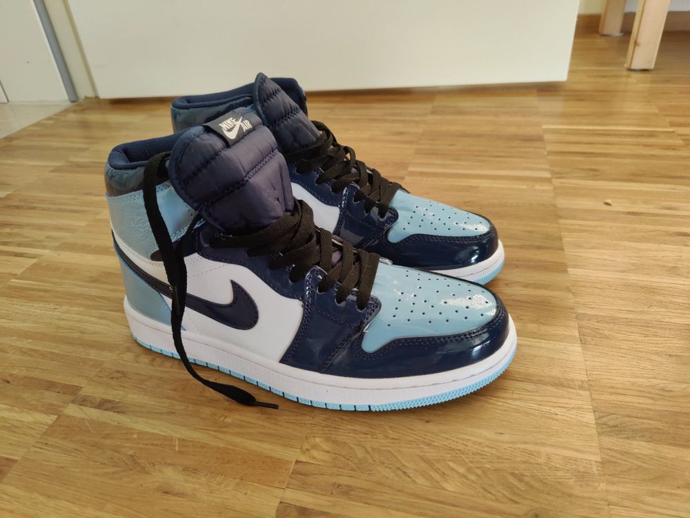 air jordan 1 unc patent blue chill
