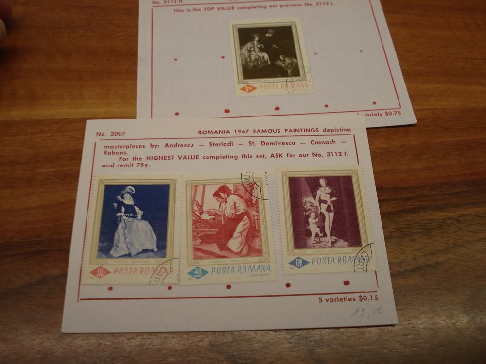 Rumänien Briefmarken 1967 – Komplette Serie „Gemälde“ (2576-2581), Postfrisch MNH
