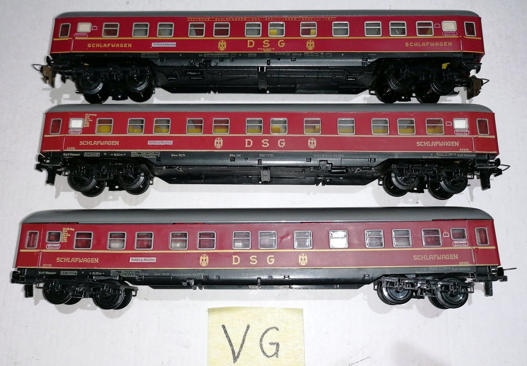 Trix Modellini di ferrovie: VG) Trix Express 3x DSG Schlaf-Wagen – Difettoso da Brittnau venduto da Regina35