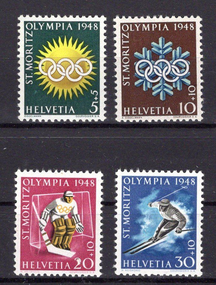 Tutti i francobolli: R6403  /  Suisse  1948 J.O. St.- Moritz – Nuovo (secondo la descrizione) da Ste-Croix venduto da MONT-TAGNAC