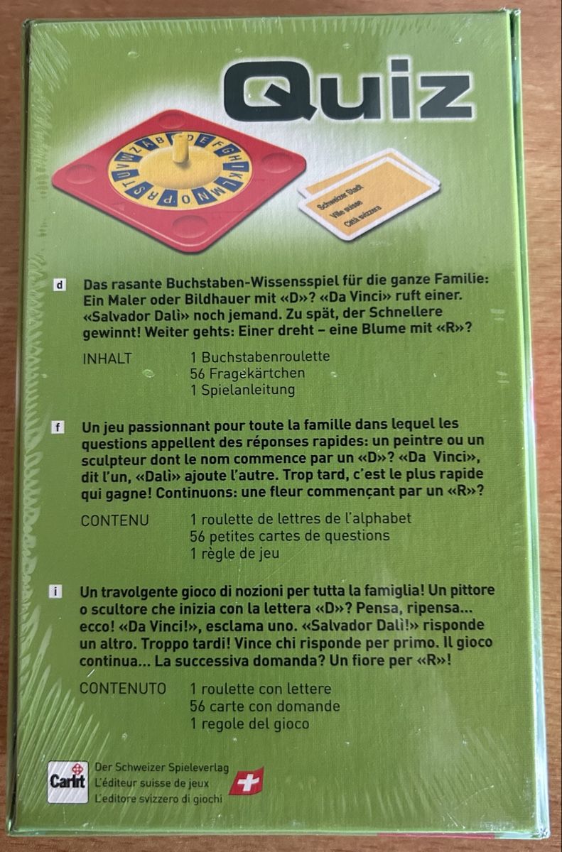 Carlit Giochi: Quiz Spiel - NEU – Nuovo e nell'imballaggio originale da Wil ZH venduto da uhe_nw6s 1